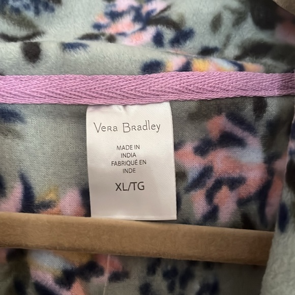 🎉HP🎉 Vera Bradley Fleece Pullover Sweatshirt Jacket Rosy Outlook Sage Green XL - Picture 4 of 5